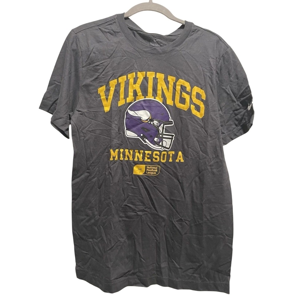 Nike Minnesota Vikings NFL Football T-Shirt Gray Graphic Tee Mens L NWT